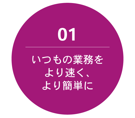 イラスト：いつもの業務をよい速く、より簡単に