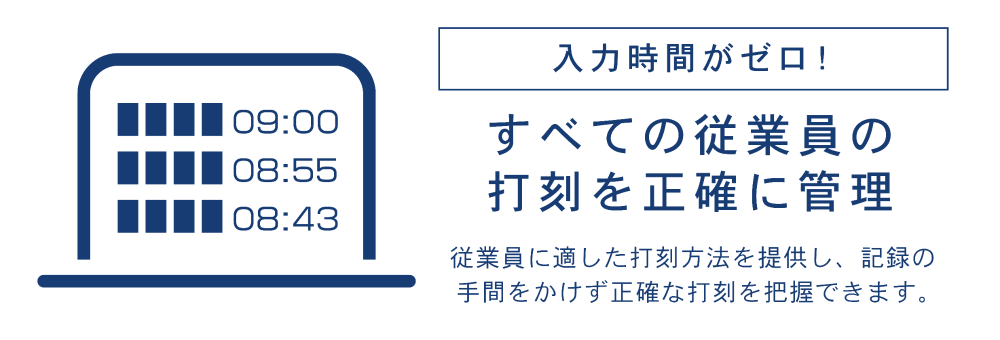 イメージ：すべての従業員の打刻を正確に管理