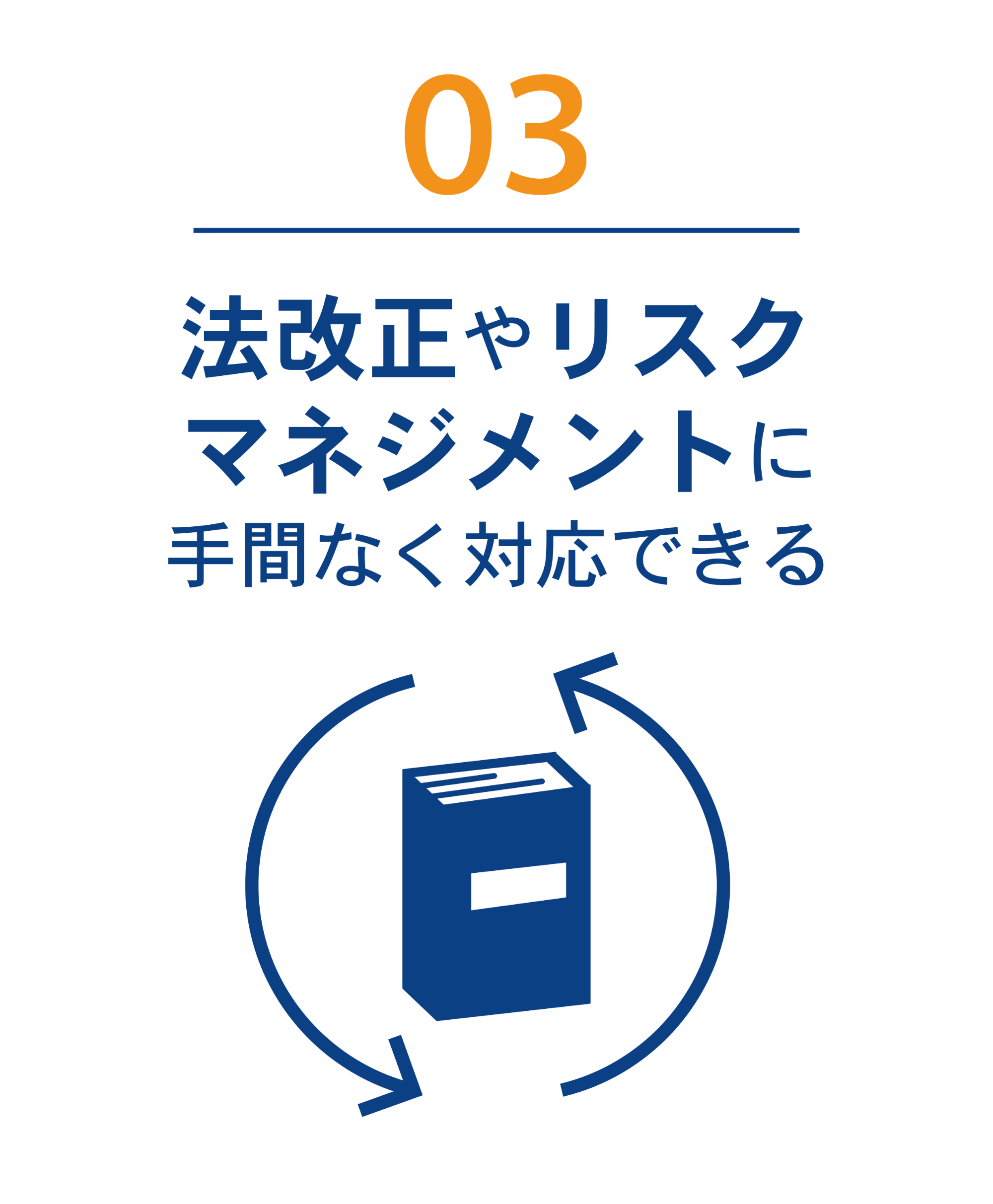 イメージ：法改正やリスクマネジメントに手間なく対応